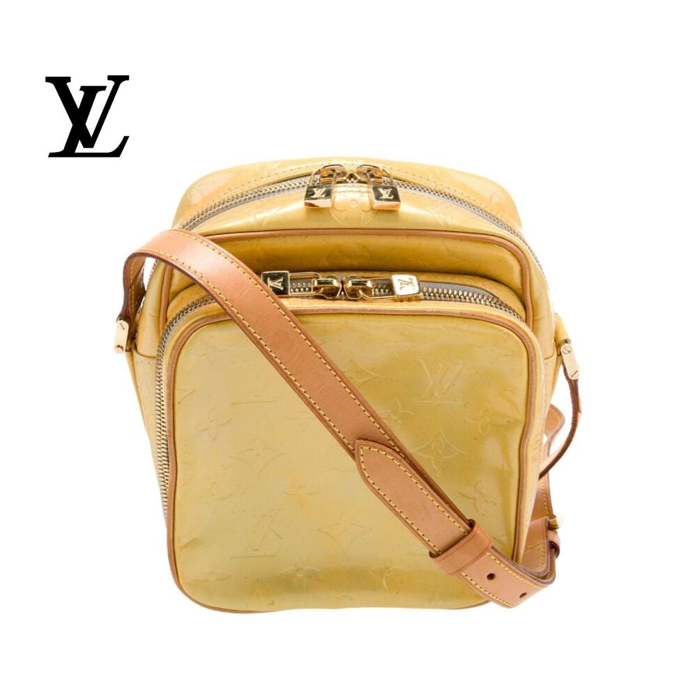 Louis Vuitton Yellow Patent Monogram Crossbody Shoulder Bag